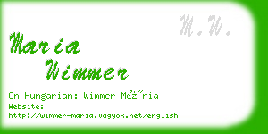 maria wimmer business card